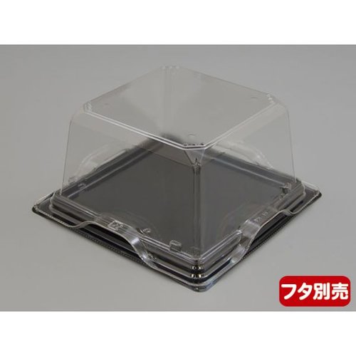 フルーツ容器 バイオカップ キューブ 15-75B ゲイト 穴4H リスパック 透明なカップの上部に4つの小さな穴が開いている様子