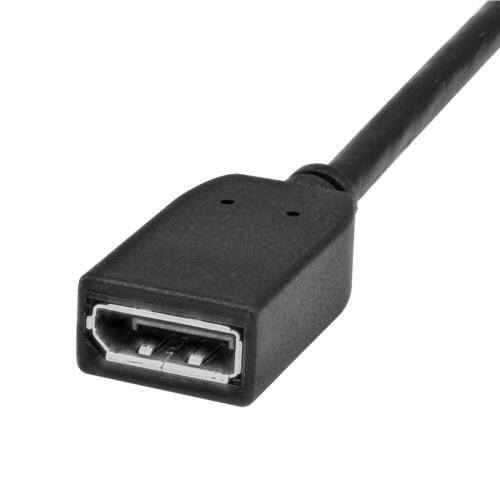 DisplayPort　1.2延長ケーブル　1.8m　4K/60Hz　オス-メス　ブラック　1本 コンパクトに巻かれたケーブルの端とコネクタ部分が鮮明に見える状態