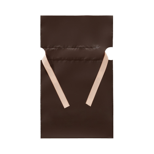 梨地ポリ巾着袋（底マチ付）　ブラウン　Ｓ　２０枚画像