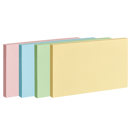 ふせん 75×125mm 4色混色 1ﾊﾟｯｸ(10冊)画像