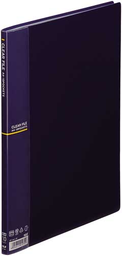 クリアファイルＡ４縦１０ポケット　ネイビー画像