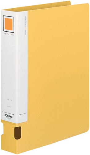 チューブファイルＶツインオール樹脂Ａ４縦２穴黄×４画像