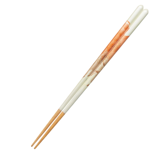 箸 23cm KAKEHASHI NATURA ナチュラルスタイル 食洗機対応 すべり止め 木製 天然木 オレンジ画像