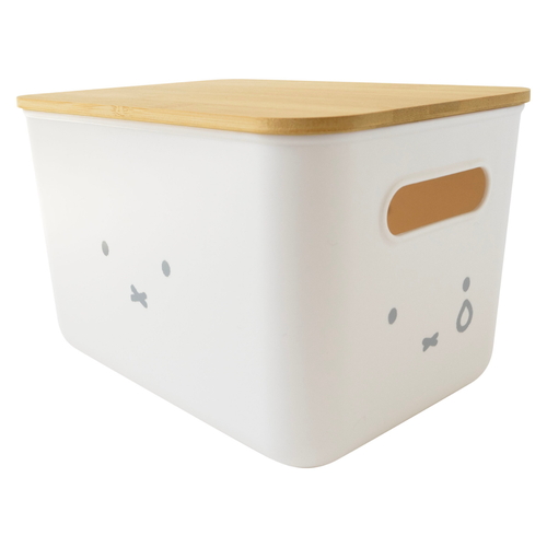 収納ボックス　miffyバンブーフタ付き収納ケース　M画像
