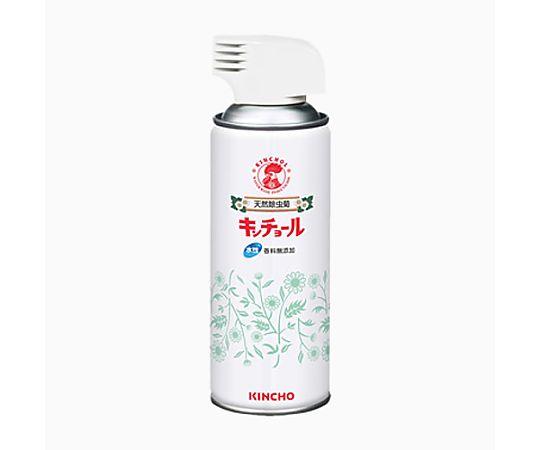 300ml 蚊・殺虫剤(水性キンチョール) 側面から撮影されたボトル、ラベルには使用方法が記載されている