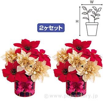 クリスマスチェックペアポット