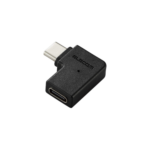 USB-C　L字変換アダプタ　横向き　ブラック