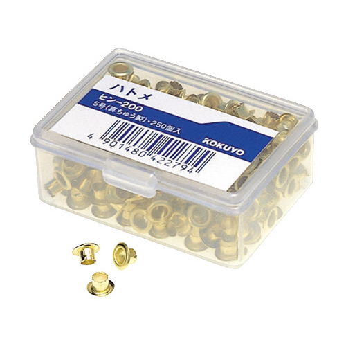 ﾊﾄﾒ 5号 真ちゅう 穴径4.5mm 1ｾｯﾄ(2500個:250個×10ﾊﾟｯｸ)画像