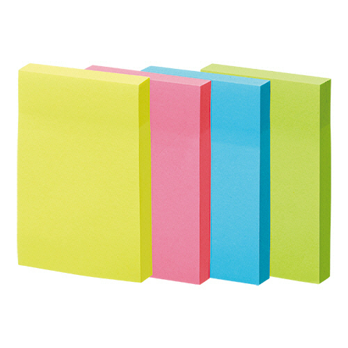 強粘着ふせん 75×50mm ﾋﾞﾋﾞｯﾄﾞｶﾗｰ･4色 1ﾊﾟｯｸ(10冊)画像