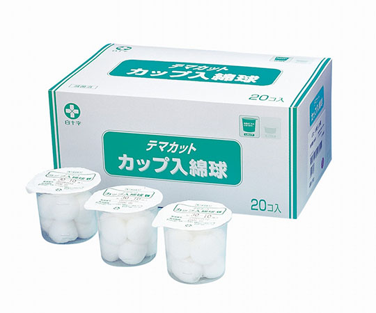 TMカップ入綿球　Lカップ　Φ20mm　20球セット×20個入　EB画像