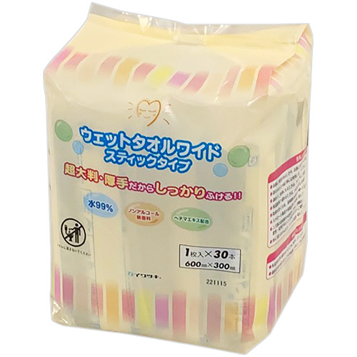 ｳｪｯﾄﾀｵﾙﾜｲﾄﾞ ｽﾃｨｯｸﾀｲﾌﾟ 個包装 1ｾｯﾄ(360本:30本×12ﾊﾟｯｸ)画像