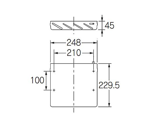248x230x 45mm キッチン用包丁差し 薄型の包丁差しが横から見える状態で、シンプルなデザインと木目調の質感が際立っている。