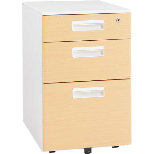 スマートモバイルワゴンＭＫ　３段　ナチュラル木目画像