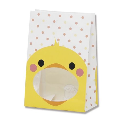 角底袋 パックンバッグ S1F ヒヨコ バラ出荷 HEIKO(シモジマ) パッケージ全体が正面から見える配置で、可愛いヒヨコのデザインが目を引く状態。