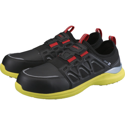 軽量耐滑ﾌﾟﾛｽﾆｰｶｰ 黒/ｲｴﾛｰ 27.0cm 1足画像