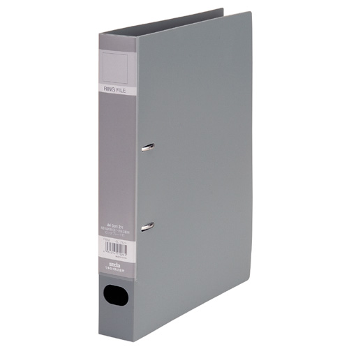 ﾛｯｸﾘﾝｸﾞﾌｧｲﾙ A4ﾀﾃ 2穴 280枚収容 背幅43mm ｸﾞﾚｰ 1冊画像