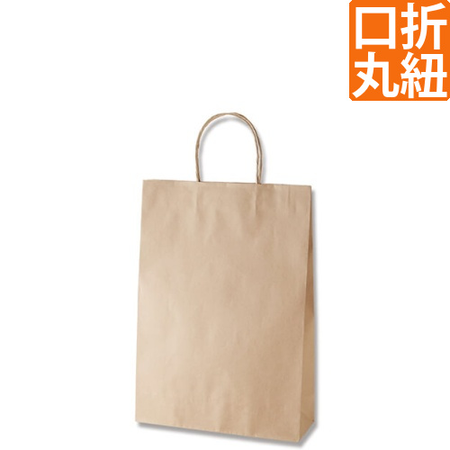 手提げ紙袋（茶・口折丸紐・幅320×マチ115×高さ450mm）画像