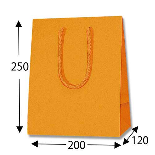 マットな塗工タイプでオレンジの手提げ紙袋