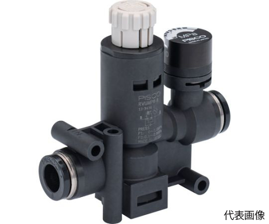 レギュレータ プッシュロックタイプ 圧力ゲージ付ユニオン φ6×φ6