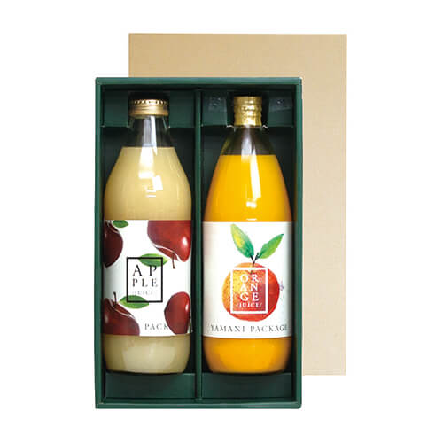 1Lサイズのジュースが2本入る仕切り付きギフトボックス