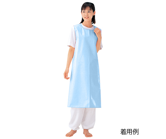 入浴介助エプロン （面ファスナータイプ） サックス／L画像