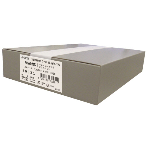 出品者向け商品ﾗﾍﾞﾙFBA対応 ｷﾚｲにはがせるﾏｯﾄ紙白 A4 24面 1箱(300ｼｰﾄ)画像