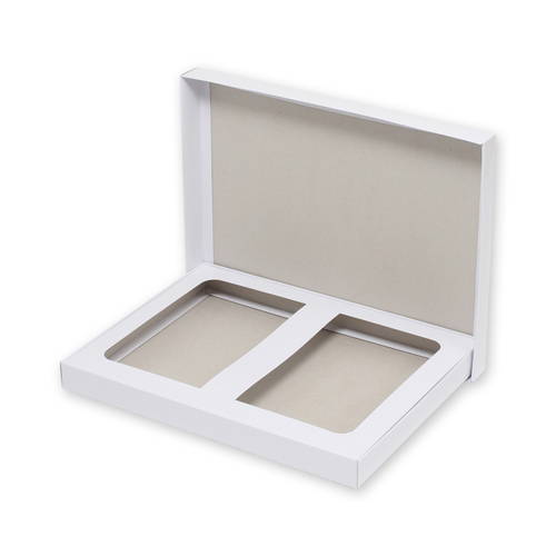 シーツ用白無地箱 （身蓋・光沢・裏ネズ・2つ窓 中枠付き）画像