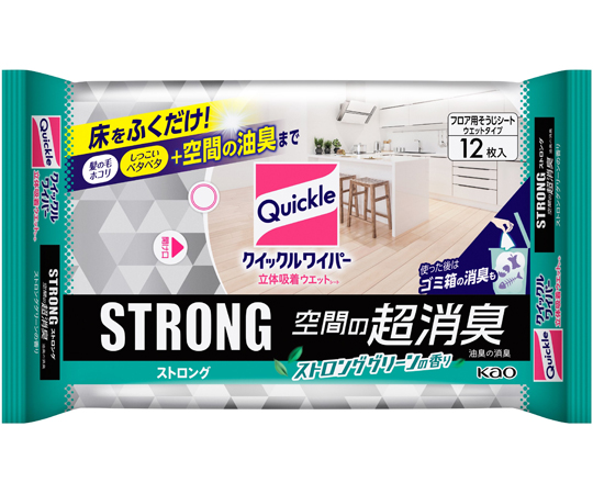 クイックルワイパー 立体吸着ウエットシート ストロング 空間の超消臭 12枚入画像