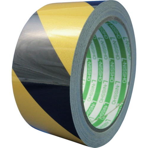 再帰反射ﾃｰﾌﾟ 75mm×10m ｲｴﾛｰ/ﾌﾞﾗｯｸ 1巻画像