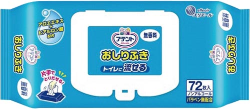 アテント　流せるおしりふき　無香料７２枚画像
