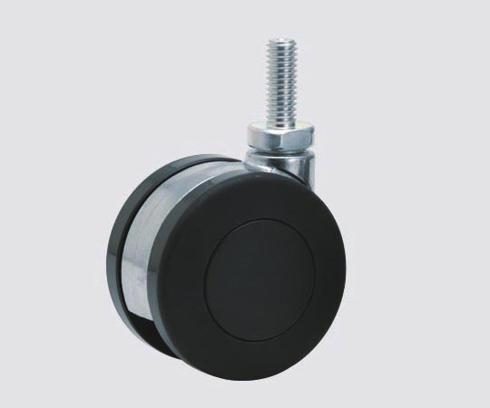 キャスター(ねじ込み式)　ナイロンφ60mm　ストッパー無　DR60 ナイロン製の円形キャスターが斜め上から見える状態