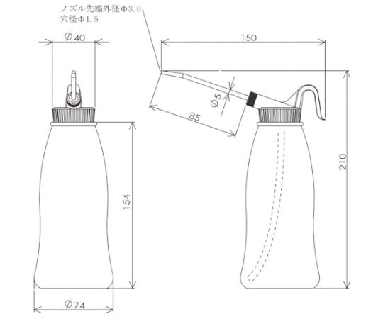 ジェットオイラーニュースーパー大グリーン 商品の背面に印刷された情報がはっきり見える状態