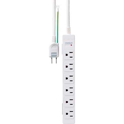 ３Ｐマグネットタップ　６個口　２ｍ　白画像