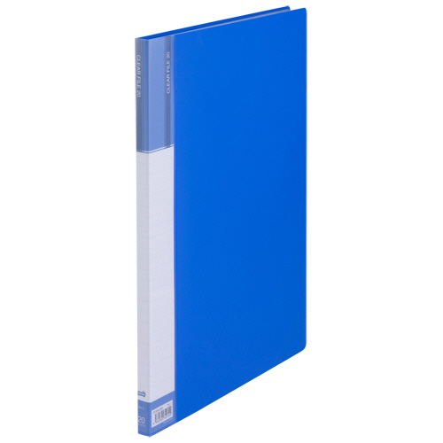 ｸﾘﾔｰﾌｧｲﾙ(台紙入) B4ﾀﾃ 20ﾎﾟｹｯﾄ 背幅15mm ﾌﾞﾙｰ 1冊画像