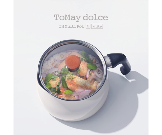 ToMaydolce マルチポット L W 持ち手と蓋が見える側面の状態