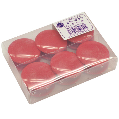 ｶﾗｰﾎﾞﾀﾝ 直径40mm 赤 1ﾊﾟｯｸ(12個)画像