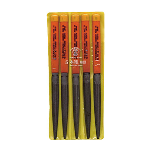 組ﾔｽﾘ 5本組(215mm) 半丸 細目 1ﾊﾟｯｸ(5本)画像