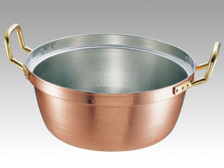 SA銅円付鍋 両手 錫引きあり60cm画像