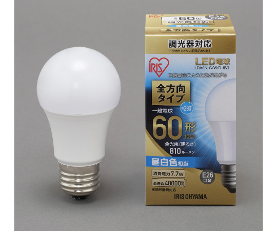 LED電球　全方向　調光　60形相当　昼白色画像