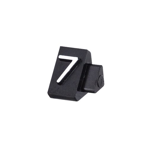 陳列備品 ニュープライスキューブ補充S用(20粒) 黒/白 7 友屋 正面から見た黒と白の補充用パーツが20粒整然と並んでいる。