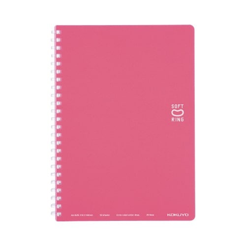 ソフトリングノート（ドット入り罫線）Ａ５　薄桃画像