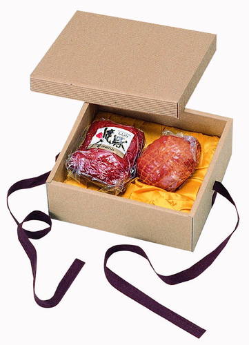 片段ギフトボックス リボン付き・布付き（200×220×高85mm）画像