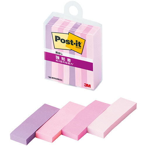 ﾎﾟｽﾄ･ｲｯﾄ 強粘着見出し ﾏﾙﾁｶﾗｰ7 50×15mm 4色 1ｾｯﾄ(80冊:8冊×10ﾊﾟｯｸ)画像