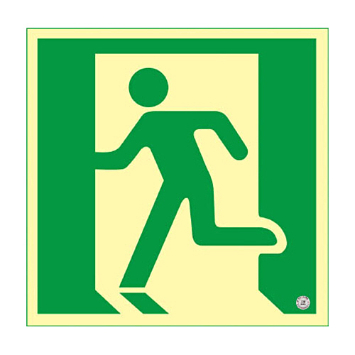 緑十字 蓄光SN-2805 高輝度蓄光誘導標識 120角 PETｽﾃｯｶｰ 1枚画像