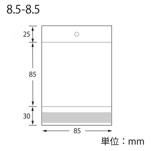 ピュアパック HC 8.5-8.5 エッジの丸みが特徴的なパッケージが横向きに配置されている様子