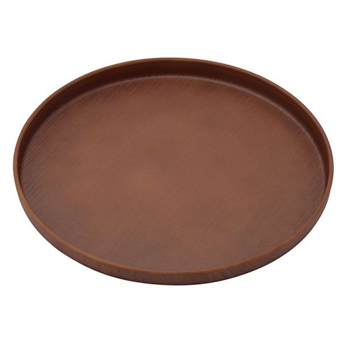 お盆 ノンスリップ 抗菌木目調丸トレー27cm パール金属 [ケース販売]