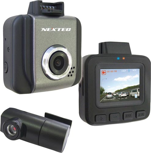 前後２カメラ　液晶一体型ドライブレコーダー画像