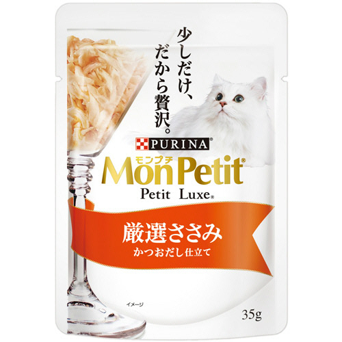 ﾓﾝﾌﾟﾁ ﾌﾟﾁﾘｭｸｽﾊﾟｳﾁ 厳選ささみ かつおだし仕立て 35g 1ｾｯﾄ(12ﾊﾟｯｸ)画像