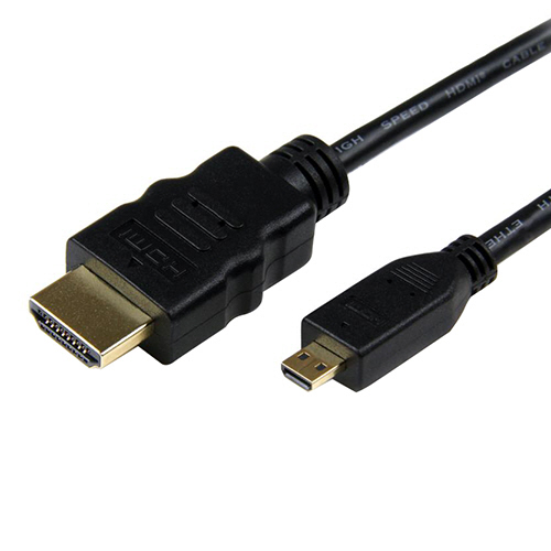 ハイスピードHDMIケーブル　イーサネット対応　1.8m　HDMI(オス)-HDMI　Micro(オス)　ブラック　1本