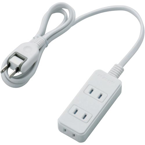 ほこり防止シャッタータップ　３個口　１ｍ　ホワイト画像